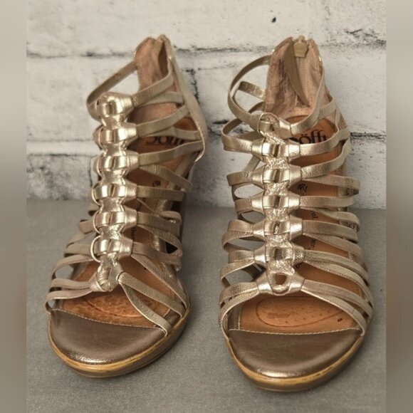 Sottf Strappy Metallic Gold  Gladiator Stappy Heels - Picture 4 of 15